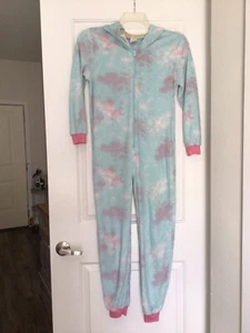 CAT & JACK KIDS LG 10 12 ONE PC UNICORN HOODED FLEECE PAJAMA EUC - Picture 1 of 5