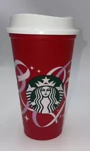 Bicchiere plastica riutilizzabile Starbucks rosso 2013 edizione limitata celebrazione 16 oz. - Foto 1 di 9