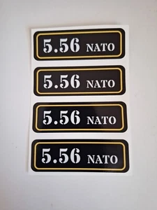 (4) Etiquetas adhesivas de vinilo adhesivas para latas de munición.  5,56 OTAN - Imagen 1 de 4