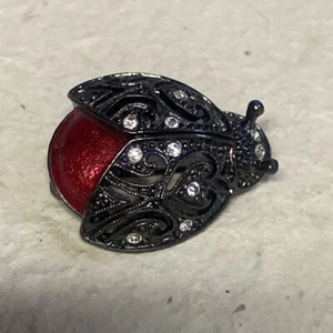 Vintage Filigree Ladybug Brooch Pin - Picture 1 of 9