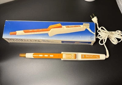 Plancha Steam n' Curl Mist naranja vintage, ¡caja original! E-2045 Nueva Caja Abierta Sanyei Foto 1 de 4