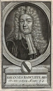 John Radcliffe Portrait - Michael Vandergucht - antiker Kupferstich - Bild 1 von 7