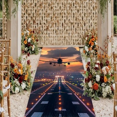 Corredor de Aviones, Alfombra Larga de Aeropuerto, Alfombra de Entrada de Aircarft, Alfombra de Área de Avión Antideslizante Foto 1 de 4