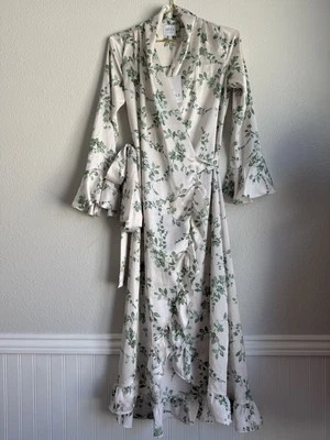 NUEVO CON ETIQUETAS MISA Los Angeles Narcisa Maxi Vestido Satinado Floral Volantes Boho Talla: XS Foto 1 de 4