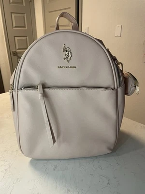 US Polo Assn Backpack Light Pink 带配套零钱包 — 第 1/4 张图片
