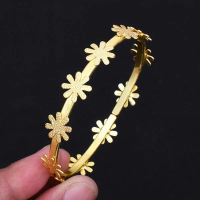 18 Carat Gold Plated Hammered Handmade Adjustable Bangle Jewelry RB-03-072 - Image 1 of 2