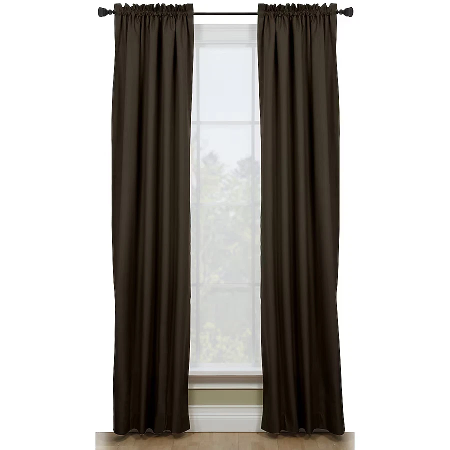 Style Selections Walker 63"x40" Chocolate Energy saving Blackout Curtain Panel - Изображение 1 из 4