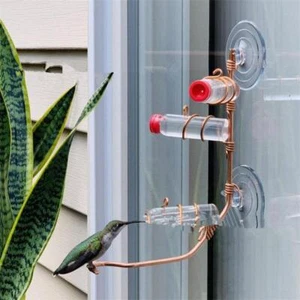 Kupferdraht Kolibri Futter Kit: Handgefertigte Gartenvogel Futterautomat mit Saugnapf - Bild 1 von 12
