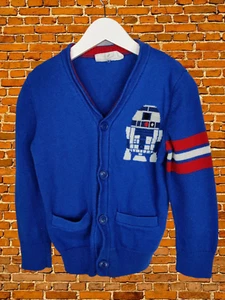 GAP STAR WARS BLUE CARDIGAN AGE 4-5 YEARS COTTON WOOL BOYS JUMPER V-NECK 110CM - Picture 1 of 3