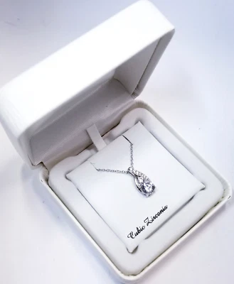 Collar colgante Kohl's de plata de ley con circonita cúbica blanca de 18" Foto 1 de 4