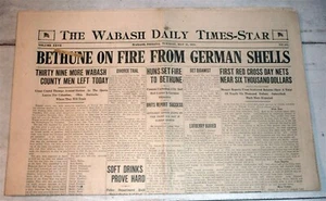 Wabash, IN Daily Times-Star, 21 maggio 1918 gli Unni danno fuoco a Bethune in Francia - Foto 1 di 5