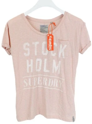Superdry Nordic Graphic Tee Camiseta Mujer Pequeño Melange Corto Manga Codo - Imagen 1 de 4