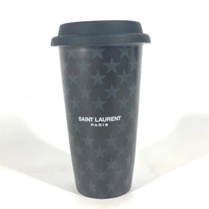 SAINT LAURENT PARIS 692534 Logo Star water bottle tumbler Black/gray Unused - Foto 1 di 10