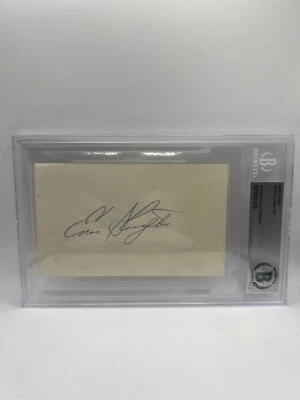 Enos Slaughter Signed Index Card Beckett Auto - Image 1 of 2