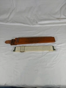 Antique K&E (Keuffel Esser) 4092-3 Slide Rule w/Metal Cursor Bars Leather Case - Picture 1 of 12