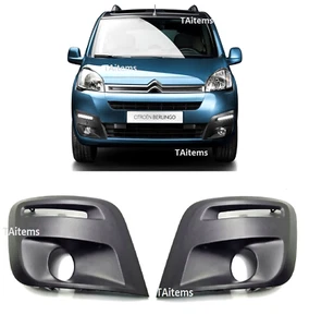 COPPIA/SET PARAURTI ANTERIORE NEBBIA INFERIORE+GRIGLIA DRL ADATTA PER CITROEN BERLINGO 2016-2018 - Foto 1 di 7