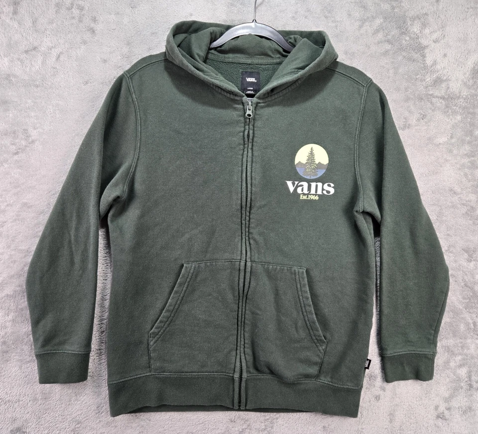 Vans Chaqueta Niños Grande Verde Fuera de la Pared Sudadera con Capucha Logo Skateboarding  Foto 1 de 4