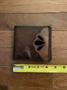 Handcarved Bifold Leather Wallet - Picture 1 of 5
