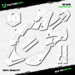 Whiteout Slick Racing Graphics Sticker Kit fits Kawasaki KLX110 00-09 Decals - Imagen 1 de 5