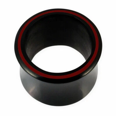 Flesh Tunnel Horn Ohr Plug Double Flared Knochen Schwarz Rot Piercing Schmuck - Bild 1 von 4