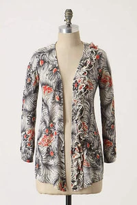 XS New Anthropologie "Graphite Pop Cardigan" Sweater 5* - Picture 1 of 2