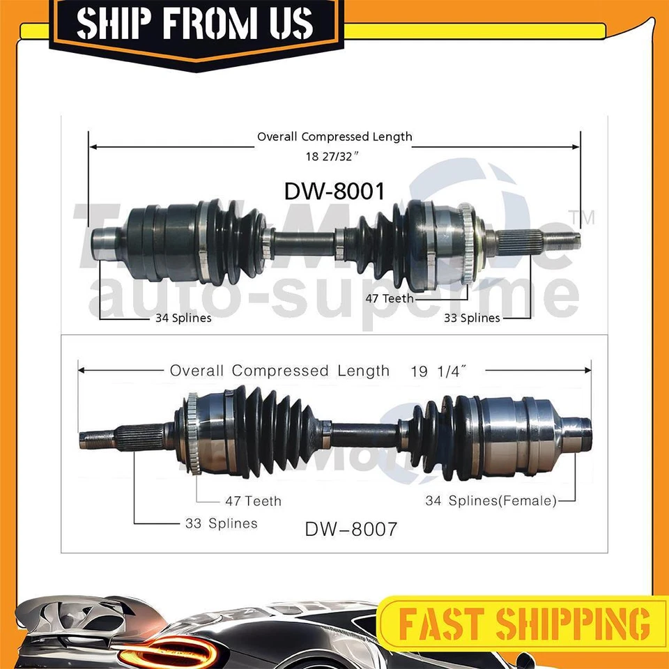 2x Juntas de medio eje TrakMotive CV delanteras para Daewoo Lanos 1,5 L 1999-2002 Foto 1 de 4