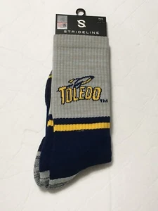 Strideline Mens Single Pair Crew Socks - Toledo Rockets Blue Gray - Picture 1 of 1