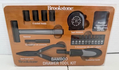 Brookstone Cajón Bambú 21 Piezas Kit de Herramientas Nuevo Regalo Foto 1 de 2