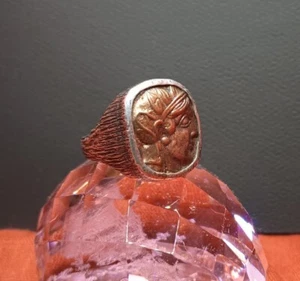 Bronze Roman-Coin Style Bora Ring .925 Sterling Silver Size 6.5 Modernist - Picture 1 of 14