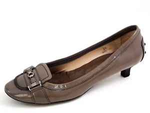 Tod's Tacón Bajo Zapatillas Topo Marrón Charol Zapatos Mujer Talla US 8 Eu 38 - Imagen 1 de 8