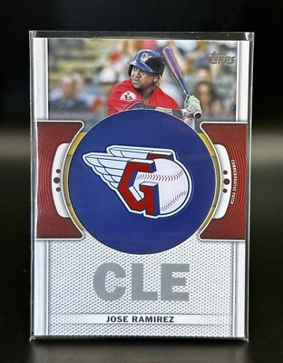 2023 Topps Series 1 Commemorative Team Logo Patch Relic #TLP-JRA Jose Ramirez - Image 1 of 2