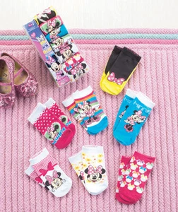 DISNEY - 7-Pair Girls' Disney Minnie Mouse Sock Set - Size: 4-6 - Picture 1 of 3