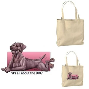 Bolso de Mano Weimaraner Raza de Perro Todo Sobre Dibujos Animados Artista Lona Mercado de Comestibles - Imagen 1 de 3