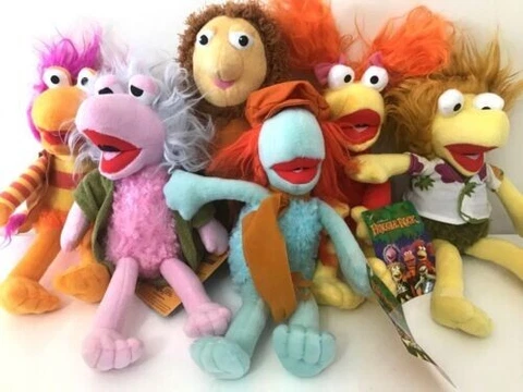 New Set of 6 Fraggle Rock Plush Toys 10 in. Red, Boober, Gorg, Mokey, Gobo, Wemb Cover