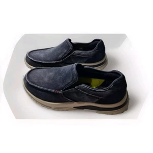 NEW Mens SKECHERS Denim  Sz 9 slip on shoes  Beach,  Nautical Boating Distressed - Picture 1 of 7