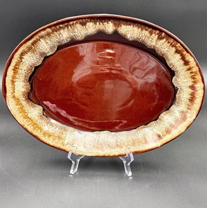 Pfaltzgraff Gourmet Braun Tropfglasur 13,5" Oval Servierplatte #20 Vintage USA - Bild 1 von 14