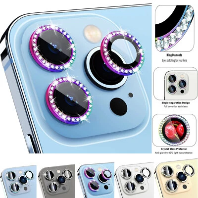 For iPhone 17/ 16/15/14/13 Tempered Glass Camera Len Protector Bling Diamond - Image 1 of 4