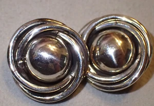 Pendientes de clip de botón de ley. vintage - Imagen 1 de 4