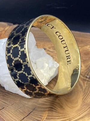 Impresionante Brazalete Brazalete Juicy Couture Raro Tono Dorado y Diseñador Negro. ¡Lo último! Foto 1 de 4