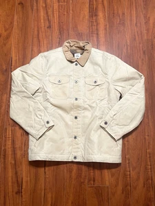 Flint And Tinder Flannel Quilted Waxed Rancher Jacket Size Medium Natural Seeded - Picture 1 of 8