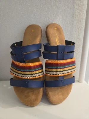 Gloria Vanderbilt 8.5 Womens Strappy Blue Sandals - Image 1 of 4