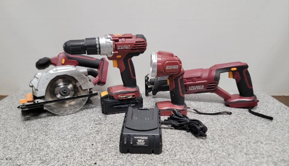 Chicago Electric 4-Tool Cordless Power Tool Combo Set NiCd - Image 1 of 4
