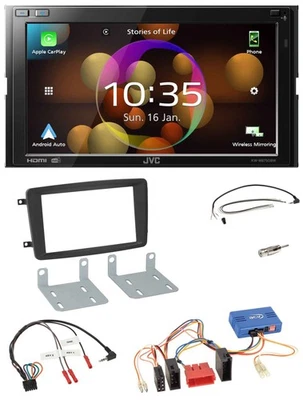 JVC DAB Lenkrad 2DIN Bluetooth USB Autoradio für Mercedes CLK A209 2003-2004 - Bild 1 von 4