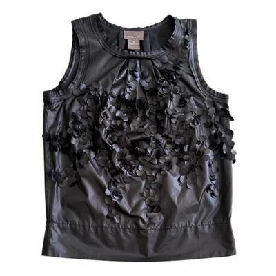 Top sin mangas Kenar para mujer negro festivo "floral" (flecos circulares) talla M Foto 1 de 4