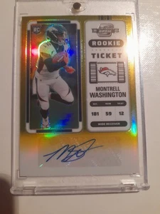 2022 Panini Contenders Optic - Montrell Washington #189 Gold Prizm /10 (AU, RC) - Bild 1 von 2