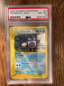 Pokemon Poliwrath Expedition Holo Rare #24 PSA 8 Mint - Picture 1 of 2