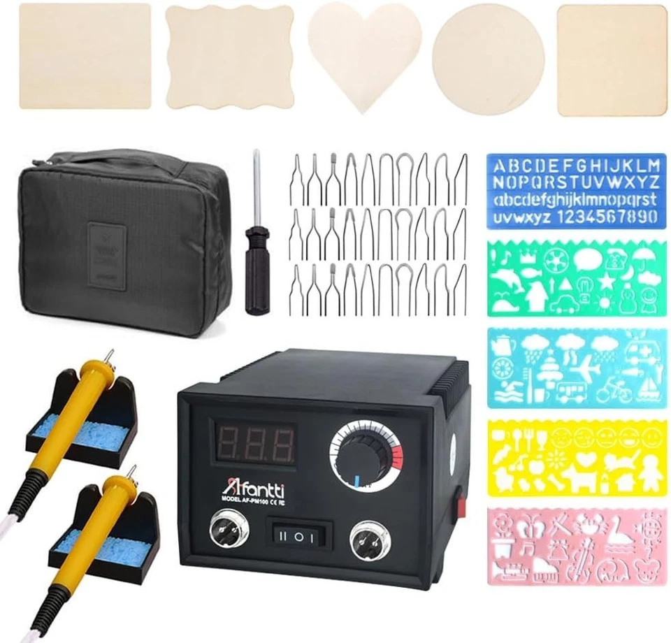 Kit Pirografo Bruciare Legno Set Macchina Pirografia Professionale | Doppia Penn - Immagine 1 di 4