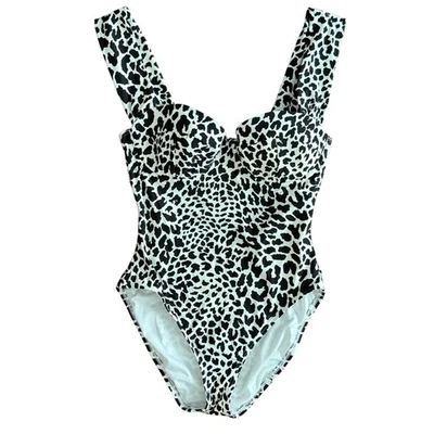 Traje de baño de una pieza con estampado de leopardo Kate Spade New York para mujer talla S Beach Resort Foto 1 de 3