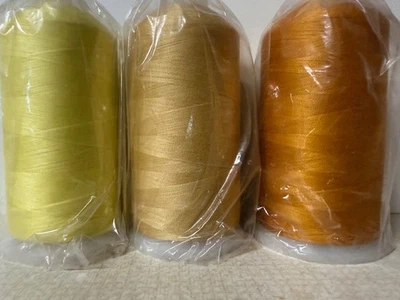 3 lg cones LECIEN - Cotton 2ply 40wt, colors 298, 573, 703 -5416 yds, Tsu Mu Gi - Image 1 of 4