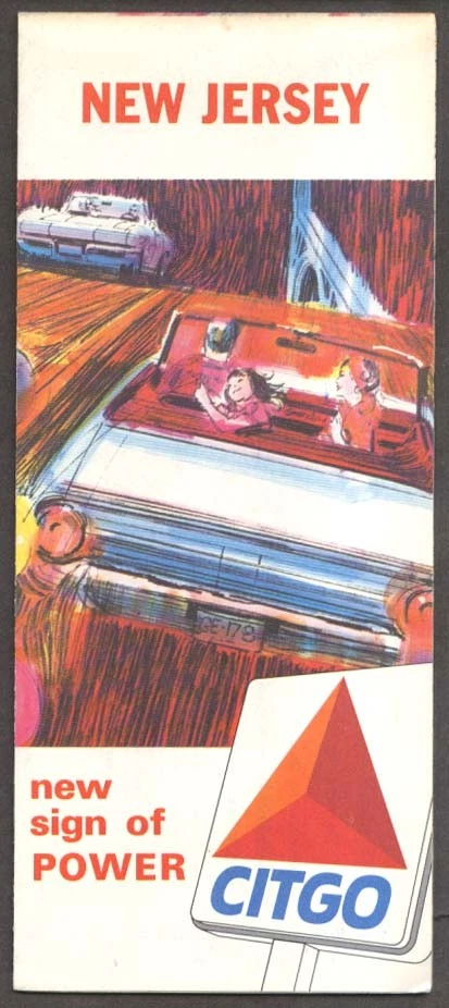 Mapa de ruta de gasolina Citgo Nueva Jersey 1965 Foto 1 de 1